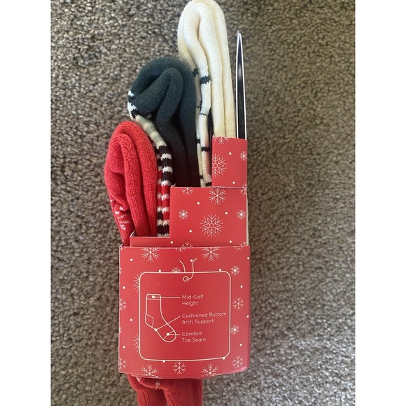 pact Women's Premium Holiday Crew Socks 3-Pack NWT - Picture 3 of 5